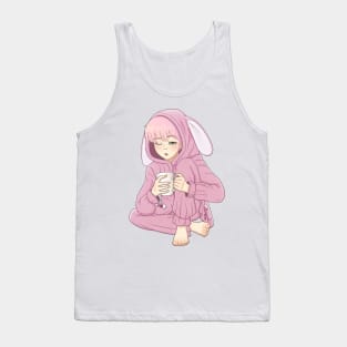 Pink haired boy in a pink bunny pajamas Tank Top